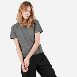 NWOT Everlane Cotton Box-Cut Pocket Tee Charcoal